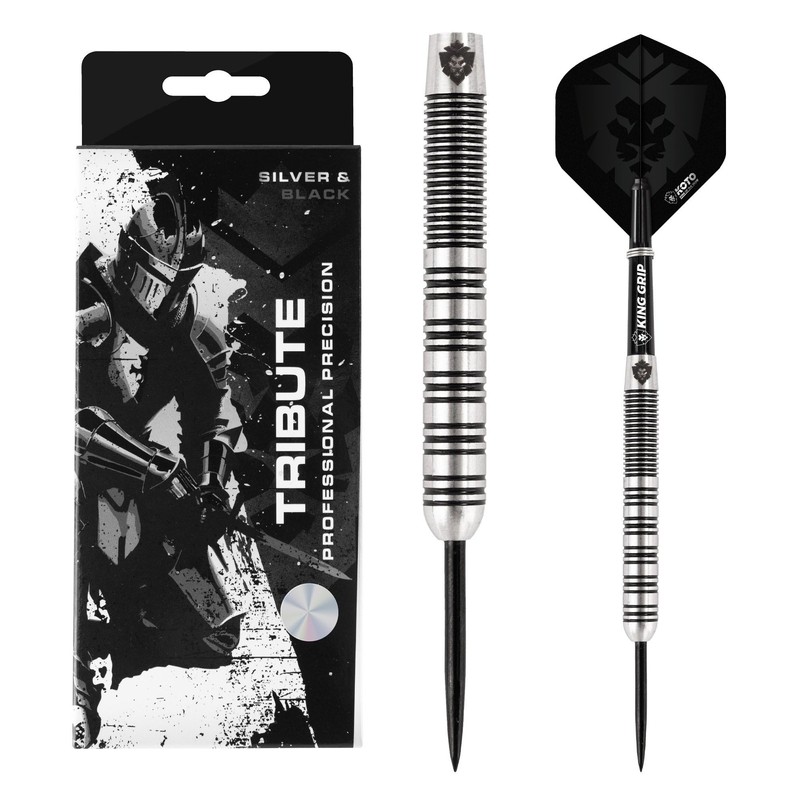 KOTO Tribute Darts 14 G, Silver & Black, Darts Set