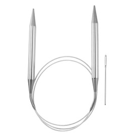 HARFINGTON Circular Knitting Needles 39.37" Stainless Steel US 15/10.0mm Knitting Needles 5.51" Short with Large Eye Sewing for Fast Knitting Sweater Sleeves
