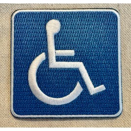 Handicapped Logo Sign Embroidered Patch Iron-On Disabled Highway Road Biker Logo