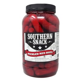 Generic Southern Snack Pickled Sausage, Eggs, and Pigs Feet Gallon Sized Jar 4 lbs. (Red Hots)