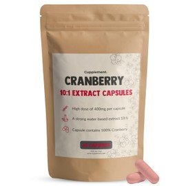 Cupplement - Cranberry 60 Capsules - 10:1 Extract - 400 mg - Bladder Pills - Tablets - Cystitis - Dog - No Juice, D Mannose or Powder - LP - CD - Cranberries - Child - Cramberry