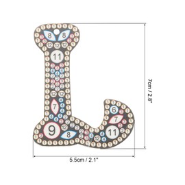 PATIKIL Diamond Art Keychains, 1 PCS Diamond Art Painting Letters Keychains Initial Alphabet Kit DIY Crystal Rhinestones Key Chain Double Sided 5D for Gift Christmas, L
