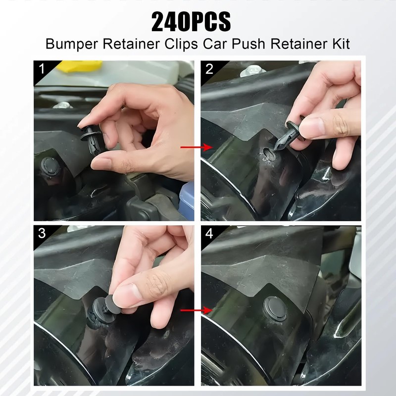 AMZAUTO Automotive Clips and Fasteners, 240 PCS Bumper Retainer Clips,