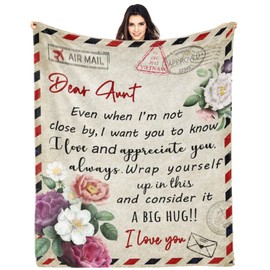 GWLCGFY Aunt Gifts Blanket, Aunt Birthday Gift, Best Aunt Ever Gifts, for Aunts from Niece, Aunt Gifts from Nephew, to My Aunt Throw Blankets 60"x50"