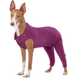 MHaustlie Dog Recovery Cover for Hind Legs, Breathable Dog Surgery Suit with Zip, Dog Elbow Bandages Protection, E-Collar and Cone Replacement for Licking