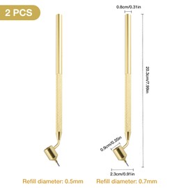 ORUZA 2 PCS Fine Line Fluid Writer, Slanting Fine Line Painting Pen Aluminum Fluid Writer Painting Pen Portable Drawing Tool for Scratch Repair Splitter Art and Craft Calligraphy