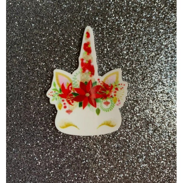 5pc Reindeer, Planar Flatback, Cabochon, Christmas Party, Bow Center, Unicorn