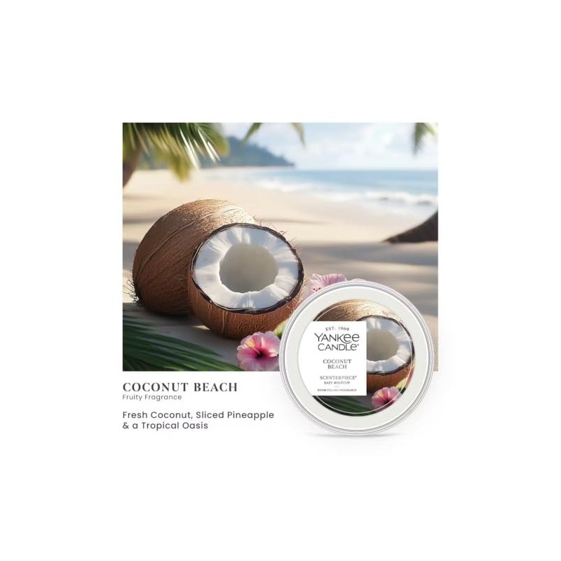 Yankee Candle Coconut Beach Scenterpiece Easy Meltcup, Fresh Scent