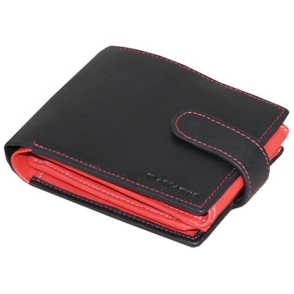 Rallegra Men's Black Leather Wallet, RFID Blocking, Holds 20 Cards,