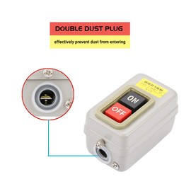 Oumefar BS216B Motor On Off Switch 3P Self-Locking On/Off Power Push Button Switch 110/220/380V 10A for Motors etc