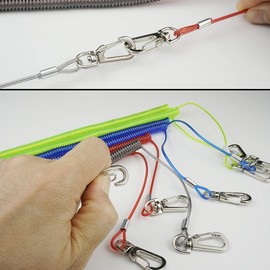 EXERT Butt Belt Rod Belt with Rope Fishing Rod Spiral Cord 114.8 inches (290 cm), Wire Included (Blue)