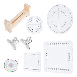 FINGERINSPIRE 1 Set Wood Jig Bracelet Maker Kit with 4 Pcs Braiding Disk & 1 Set Sewing Straight Pin Adjustable Paracord Jig Bracelet Maker Foam Bracelet Knitting Tray Bracelet Braided Board for DIY