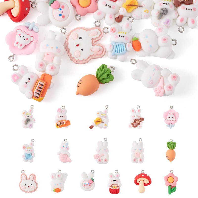 Beadthoven Resin Pendants Cupcake Dessert Pendants for Jewellery Making, Resin