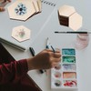 Hexagonal Natural Wood Discs, 50 Pieces, 5 cm Wooden Panel,