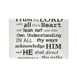 CafePress Proverbs 3:5 6 KJV Dark Gray Print Rectangle Magne Rectangle Magnet, 3"x2" Refrigerator Magnet