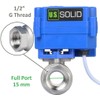 U.S. Solid 1/2 Inch Motor Ball Valve, Stainless Steel, 2-Way