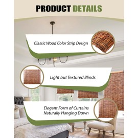 FoundGo Reed Roller Blinds Roll Up Reed Shade for Patio,Bamboo Blind Sun Shades,Retro Light Filtering Roller Bamboo Curtains for Windows/Doorways,Interior/Exterior,Indoor/Outdoor