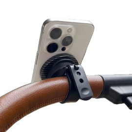 WLPREOE Magnetic Cell Phone Holder Mount for Gym Golf Cart Stroller Bed Car Steering Wheel Magnet Phone Mount, 360° Rotatable, Silicone Handlebar Phone Mount