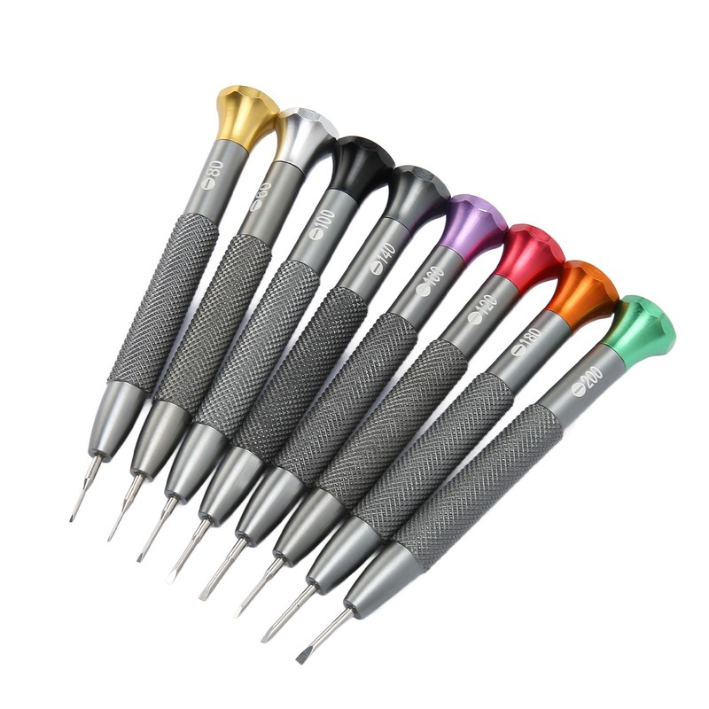 8 Pcs Watch Screwdriver Set 0.6 To 2mm Precise Slot