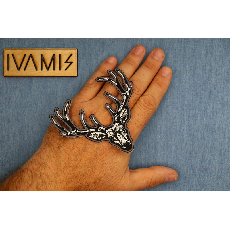 White Deer Head Patch (P7558)