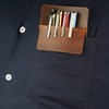 CestAntiQ Pocket Protector for Men, Full Grain Heavy Duty Leather