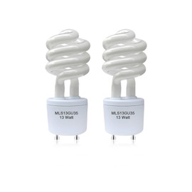 Ignixlite 2 Pack MLS13GU35 Fluorescent Light Bulbs,13W 3500K Replacement for Panasonic VQL5 Exhaust Fans,Ceiling Bath Fan Heater/Light, GU35 Base, 3500K