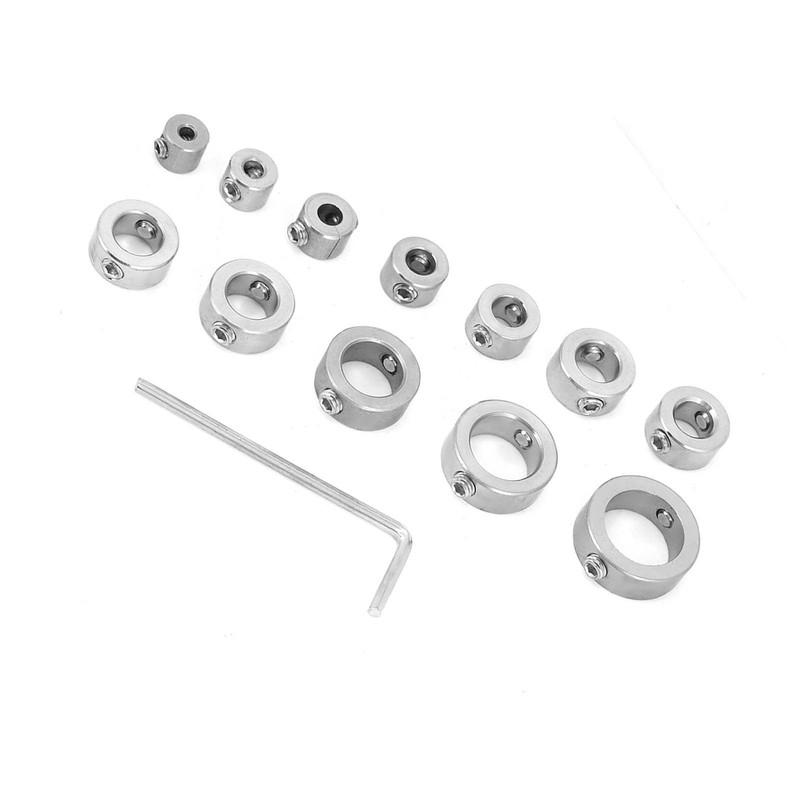12pcs 3-16mm Stainless Steel Drill Depth Stop Bit Collar Set
