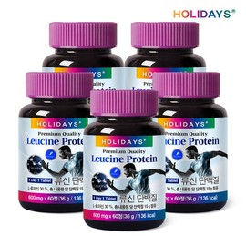 Holidays Leucine Protein Tablets 60 Tablets, 5 Bottles (Total 10-Month Supply) / 홀리데이즈 류신 단백질 타블렛 60정 5병 (총 10개월분)