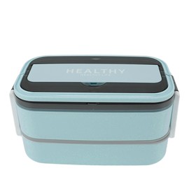 Double Layer Bento Box 316 Stainless Steel Compartment Portable Lunch Box with Cutlery for Work School Office 1400ml Sky Blue