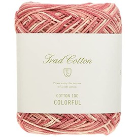 Yokota DARUMA Trad Cotton Yarn, Medium Point, 100% Cotton, Colorful Col.104, Pink, 0.9 oz (25 g), Approx. 32.5 ft (108 m), 5 Ball Set