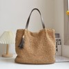 WISHOW Women's Straw Bag, Tote Bag, Shoulder Bag, With Tassels,