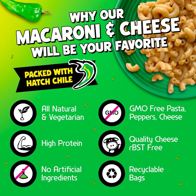 Macaroni and Cheese with Hatch Green Chile + Cheddar Cheese