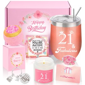 21st Birthday Gifts for Her Women, Happy 21st Birthday Basket Gifts Idea Box for Best Friends Female Daughter Sister Girlfriend Coworker Bestie Women Unique