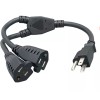 Cablelera Power Cord Extension and Splitter, NEMA 5-15P to NEMA 5-15R x 2, 16 AW