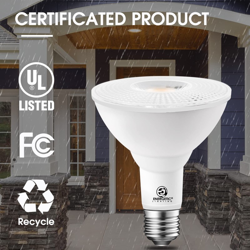 Energetic PAR30 LED Bulbs, Flood Light Outdoor Indoor 10 Watt
