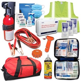 USKITS Deluxe Car Service Safety Kit - Recommended for All rideshare, car Service, and Taxi Drivers to Help Keep occupants Safe When Roadside and Healthy When Ill or Injured.
