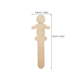 DEEPCRAFF 20pcs Boy and Girl Shaped Wood Sticks, Natural Unfinished Wooden Figures for DIY Ornaments, Creative Arts Crafts Supplies for Wedding Party Decoration