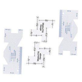 Juego de Reglas Aluminio para Costura y Acolchado, 4 Piezas Calibre de Medición Multilateral para Patchwork y Sastre, Herramientas Precisión para Manu