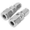 4Pcs Compression Tube Fitting Stainless Steel DoubleFerrule Converter Adapter(Ф4/Ф8 )