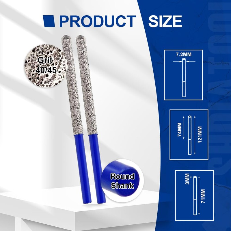 SHDIATOOL Diamond Mortar Raking Bit 7.2mmx 74mm Mortar Router Bit