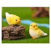 Mini Yellow Bird Figurines, Resin Cute Bird Decor for Fairy