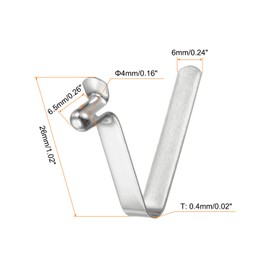 HARFINGTON 8pcs Single Button Kayak Paddle Snap Spring Clip 4x6.5x26mm 65Mn Spring Steel V-Shaped Hollow Lift Telescopic Locking Tube Pole Clips for Tent Umbrella Camping