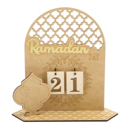 Ramadan Advent Calendar, Wooden Ramadan Countdown Calendar Creative Eid Mubarak Advent Calendar Ramadan Decorations for Arabic Muslim Islamic Holiday Decorations