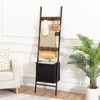 HOOBRO Blanket Ladder with Basket, 17.3”L x 63.4”H, Towel Rack