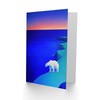 Artery8 Greeting Card Polar Bear Sunset Sky Alaska Ice Landscape