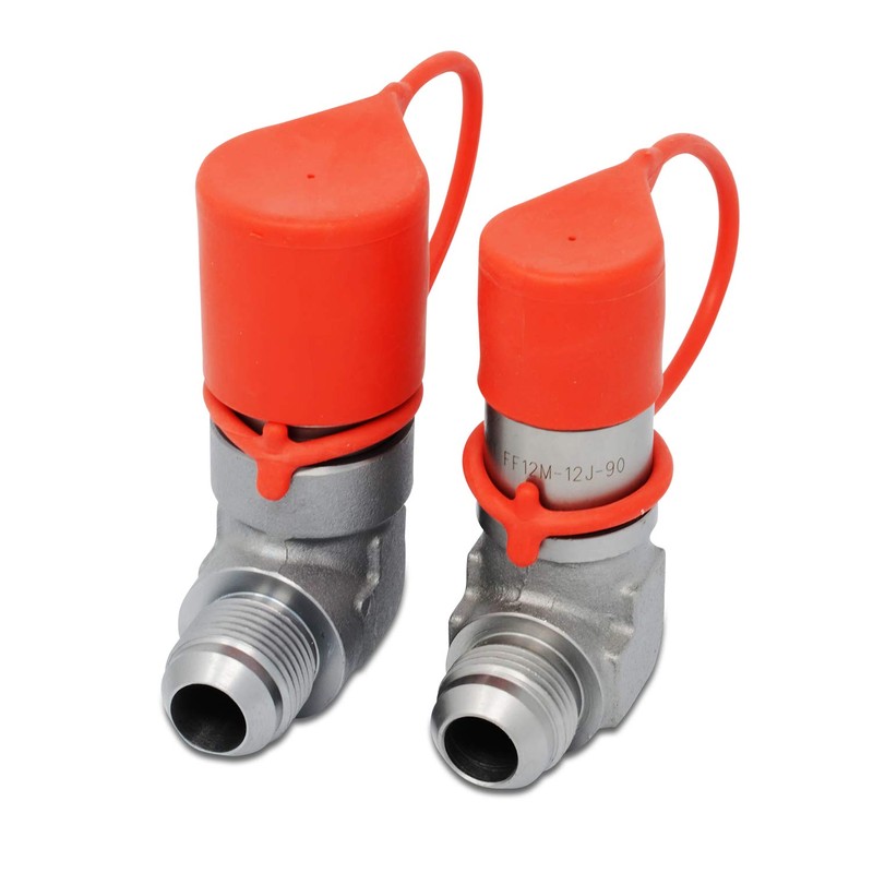 90 Degree Flat Face Hydraulic Quick Connect Coupler Set, 3/4″