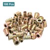 sourcing map 100Pcs Threaded Inserts, M6-1x15 Zinc Alloy Hex-Flanged Nut
