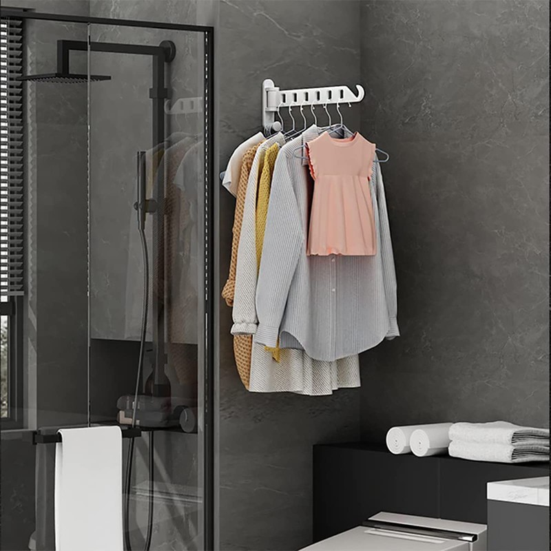 ZUIMENG Wall Clothes Rack, Foldable, 180° Rotating Clothes Hook, Clothes