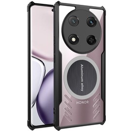 AHCSWU Funda para Honor Magic7 Lite Case A Prueba De Caídas, Borde TPU y Uso Rudo PC Transparente Disipación De Calor Cover, con Atracción Metálica Magnética y Protección Completa De Cámara SMX