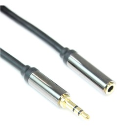 MyCableMart 100ft Premium Shielded 3.5mm Mini-Stereo TRS Male to Female Extension Cable
